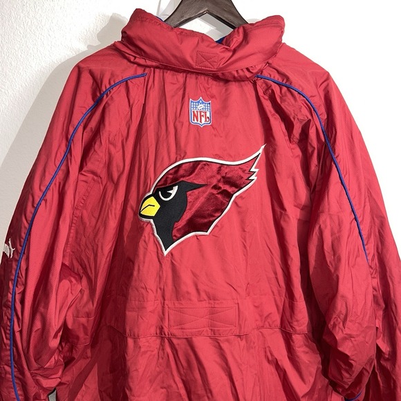 VINTAGE Y2K Puma Arizona Cardinals Zip Up Windbreaker Jacket Size‎ 3XL NFL Red - Picture 9 of 16